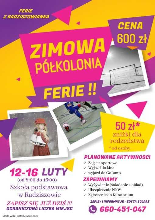 ZIMOWA PÓŁKOLONIA Z RADZISZOWIANKĄ